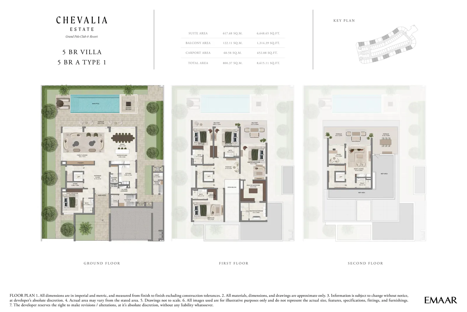 Chevalia Estate 5-Bed Villa — Ground Floor Plan