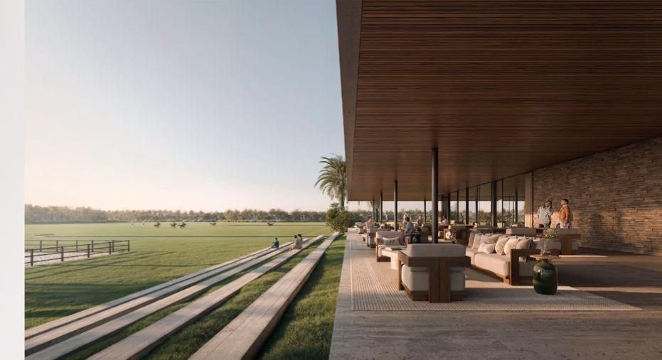 Clubhouse deck with polo view