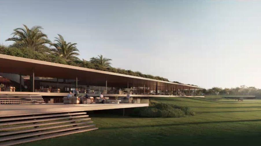 Modern grandstand structure
